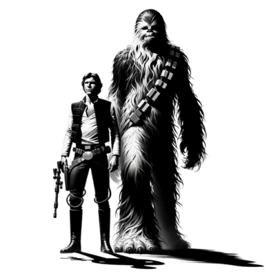 Han Solo and Chewbacca